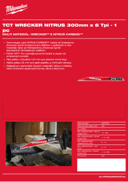 MILWAUKEE SAWZALL™ B. TCT WRECKER™ NITRUS 300 x 6T - 1 ks 48475273 A4 PDF