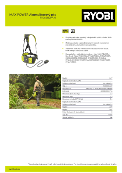 RYOBI RY36BB2PA MAX POWER Akumulátorový pás 5133006607 A4 PDF