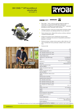RYOBI RCS18X1 18V ONE+™ HP bezuhlíková okružní pila 5133006635 A4 PDF