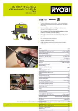 RYOBI RPD18X1 18V ONE+™ HP bezuhlíková příklepová vrtačka (1x 4.0Ah, 1x 2.0Ah) 5133006612 A4 PDF