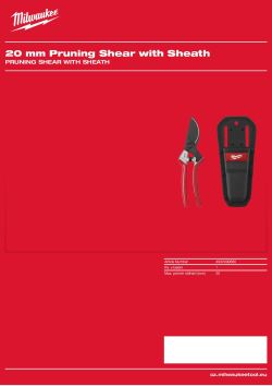 MILWAUKEE Zahradní nůžky s pouzdrem 20 mm 4932499680 A4 PDF