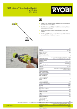 RYOBI RTS4 USB Lithium™ teleskopický kartáč (1 x 2,0 Ah) 5133006690 A4 PDF