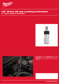 MILWAUKEE Zajišťovací prodlužovací nástavec ½″ 76 mm 4932480936 A4 PDF
