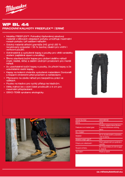 MILWAUKEE Pracovní kalhoty FREEFLEX™ černé 4932498190 A4 PDF