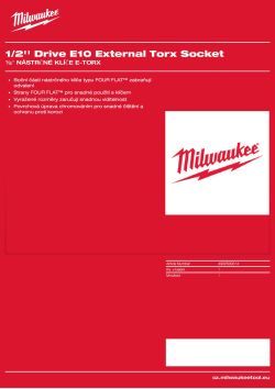 MILWAUKEE ½″ nástrčný klíč E10 E-TX 4932500314 A4 PDF