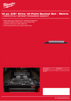 MILWAUKEE ⅜″ sada metrických 12hranných nástrčných klíčů 12 ks 4932498795 A4 PDF