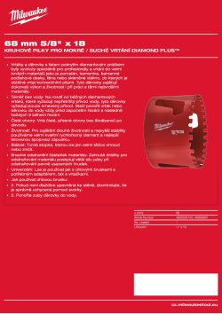 MILWAUKEE Diamond Max wet holesaws 4932500120 A4 PDF
