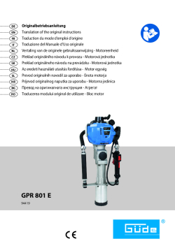 GÜDE Motorové beranidlo GPR 801 E 94419 Manuál