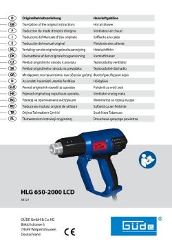 GÜDE Horkovzdušná pistole HLG 650-2000 LCD 58121 Manuál