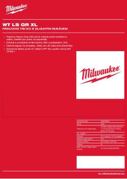 MILWAUKEE Pracovní tričko s dlouhým rukávem - šedé 4932493041 A4 PDF