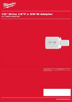MILWAUKEE Redukce z ½″ (F) na ⅜″ (M) 4932480649 A4 PDF
