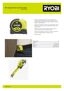 RYOBI RHMT 8m magnetický svinovací metr 5132006712 A4 PDF