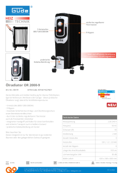 GÜDE Olejový radiátor OR 2000-9 85191 Manuál