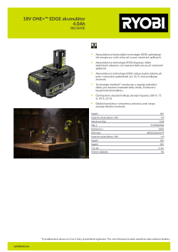 RYOBI RB1840E 18V ONE+™ EDGE akumulátor 4,0Ah 5133006586 A4 PDF