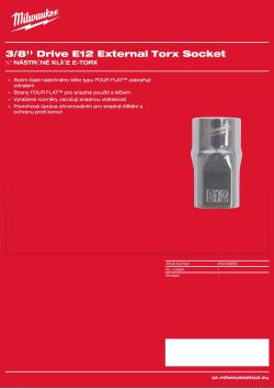MILWAUKEE ⅜″ nástrčný klíč E12 E-TX 4932498852 A4 PDF