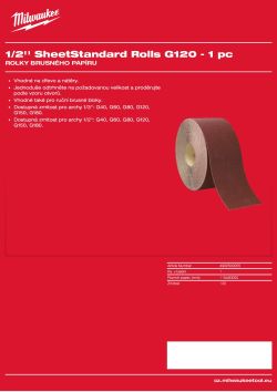 MILWAUKEE Role brusného papíru – arch 1/2" Standard, G120 – 1 ks 4932500205 A4 PDF