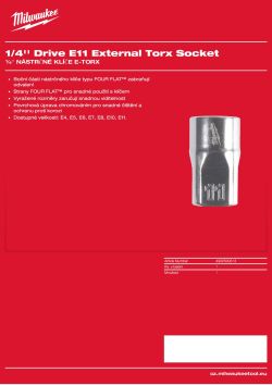 MILWAUKEE ¼″ nástrčný klíč E11 E-TX 4932500313 A4 PDF
