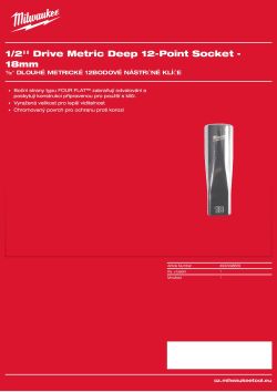 MILWAUKEE ½″ dlouhé metrické 12hranné nástrčné klíče 18 mm 4932498839 A4 PDF