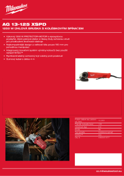 MILWAUKEE 1250 W úhlová bruska se štíhlým kolébkovým spínačem 4933451577 A4 PDF