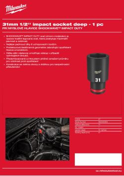 MILWAUKEE SHOCKWAVE™ IMPACT DUTY IMPACT SOCKETS 4932500303 A4 PDF
