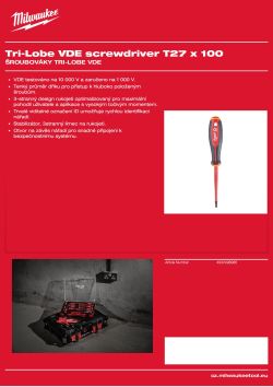 MILWAUKEE Tri-Lobe VDE Screwdrivers 4932498986 A4 PDF