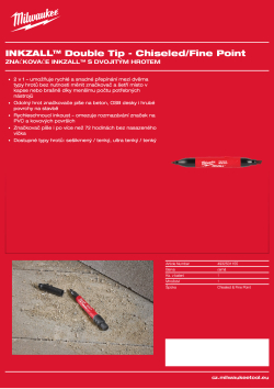 MILWAUKEE Značkovač INKZALL™ s dvojitým hrotem – sešikmený / tenký hrot 4932501155 A4 PDF