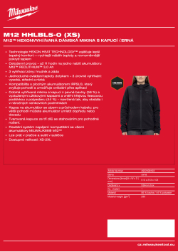 MILWAUKEE M12™ Vyhřívaná dámská mikina s kapucí černá 4932499193 A4 PDF