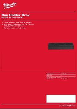 MILWAUKEE Držák na plechovky šedý 4932501311 A4 PDF