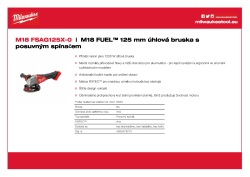 MILWAUKEE M18 FUEL™ 125 mm úhlová bruska s posuvným spínačem 4933478701 A4 PDF