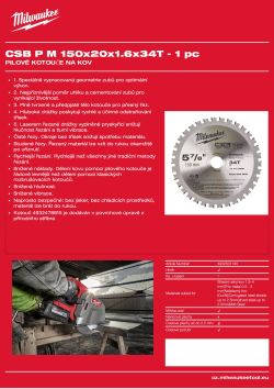 MILWAUKEE CSB P M 150x20x1.6x34T 4932501140 A4 PDF