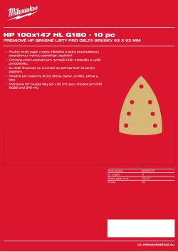 MILWAUKEE High Performance Sanding Sheets for Delta Sanders 4932500176 A4 PDF
