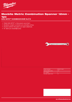 MILWAUKEE Metrický kombinovaný klíč MAX BITE™ 12 mm 4932471520 A4 PDF