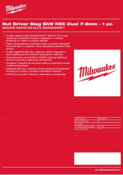 MILWAUKEE Dvojitý nástrčný klíč 7–8 mm (1 ks) 4932493343 A4 PDF
