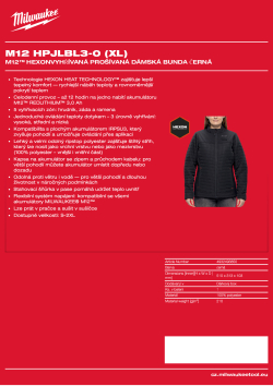 MILWAUKEE M12™ vyhřívaná prošívaná dámská bunda černá 4932493850 A4 PDF