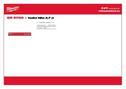 MILWAUKEE Hliníková vodicí lišta 2,7 m 4932479067 A4 PDF