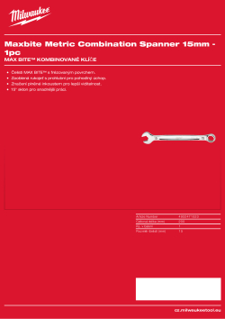 MILWAUKEE Metrický kombinovaný klíč MAX BITE™ 15 mm 4932471523 A4 PDF