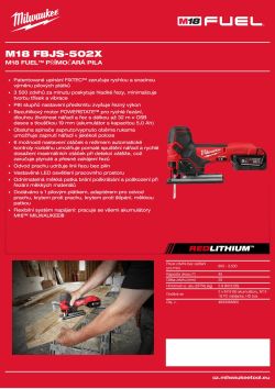 MILWAUKEE M18 FUEL™ přímočará pila 4933500556 A4 PDF