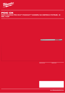 MILWAUKEE Sada hlavice pro M12™ PACKOUT™ kameru na inspekci potrubí, 18 mm, 740p 4932501254 A4 PDF