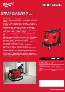 MILWAUKEE M18 FUEL™ NEXUS vysavač 23 l, třída L 4933500140 A4 PDF