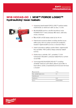 MILWAUKEE M18™ FORCE LOGIC™ hydraulické nůžky na kabely 44 mm 4933459265 A4 PDF