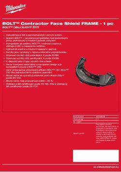 MILWAUKEE Rám pro ochranný štít BOLT™ Contractor 4932498238 A4 PDF