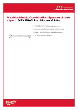 MILWAUKEE Metrický kombinovaný klíč MAX BITE™ 21mm 4932471529 A4 PDF