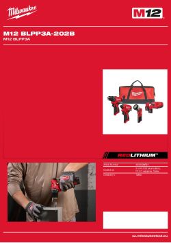 MILWAUKEE M12 bezuhlíková sada nářadí 4933499694 A4 PDF