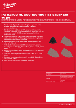 MILWAUKEE Power Grid 93x93 mm, H&L, GR 80/120/180, sada s podložkou Pad Saver – 10 ks 4932500195 A4 PDF