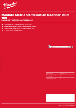 MILWAUKEE Metrický kombinovaný klíč MAX BITE™ 9 mm 4932471517 A4 PDF