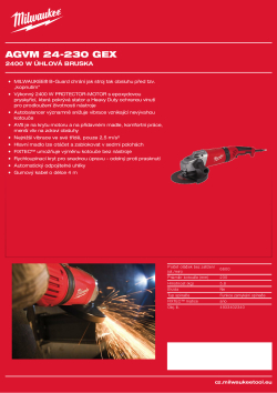 MILWAUKEE 2400W úhlová bruska s odpružením AVS a ochranou proti zpětnému rázu 4933402340 A4 PDF