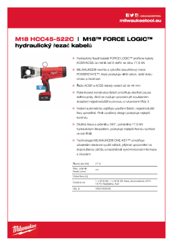 MILWAUKEE M18™ FORCE LOGIC™ hydraulické nůžky na kabely 44 mm 4933459266 A4 PDF