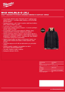 MILWAUKEE M12™ Vyhřívaná dámská mikina s kapucí černá 4932499197 A4 PDF