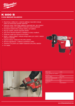 MILWAUKEE 5 kg bourací kladivo SDS-Max 4933398220 A4 PDF