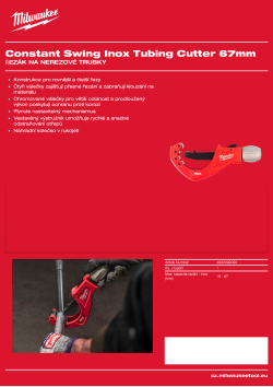 MILWAUKEE Řezák na nerezové trubky 67 mm 4932499090 A4 PDF